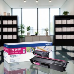 Brother TN-369M Kırmızı (Magenta) Orijinal Toner - 6.000 Sayfa (Süper Yüksek Kapasite) - 3