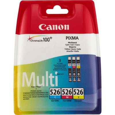 Canon CLI-526 Orjinal Mavi/Kırmızı/Sarı 3'lü Multipack - 1