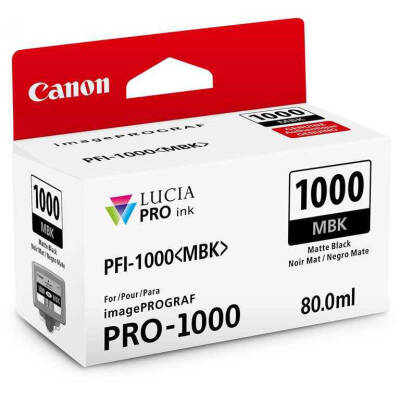 Canon PFI-1000MBK Mat Siyah Orjinal Kartuş - 1
