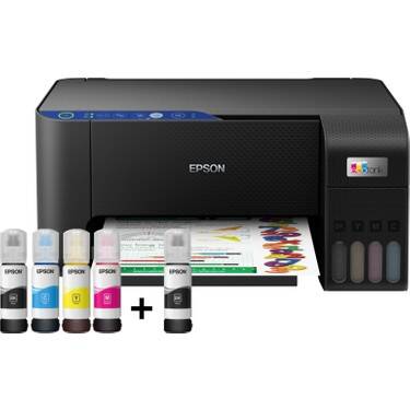 Epson EcoTank L3251 Wi-Fi+Tarayıcı+Fotokopi Renkli Çok Fonksiyonlu Tanklı Mürekkep Püskürtmeli Yazıcı - 1