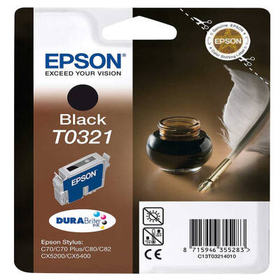 Epson T0321-C13T03214020 Siyah Orjinal Kartuş - 1