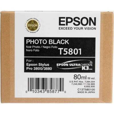 Epson T5801-C13T580100 Foto Siyah Orjinal Kartuş - 1