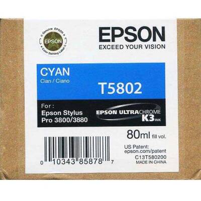 Epson T5802-C13T580200 Mavi Orjinal Kartuş - 1