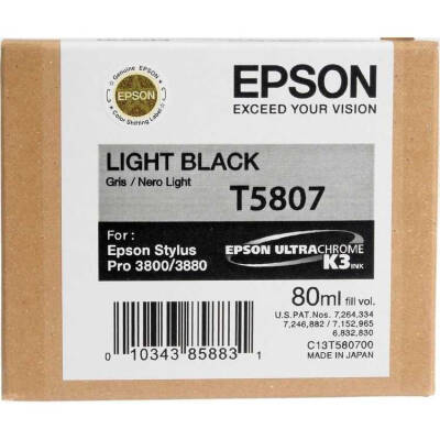 Epson T5807-C13T580700 Açık Siyah Orjinal Kartuş - 1