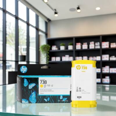 HP 498N7A 738 Sarı Orijinal Kartuş DesignJet T850 T950 - 3
