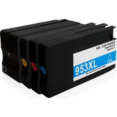 HP 953XL Muadil Kartuş Seti 4 Renk Tam Takım (Siyah, Mavi, Kırmızı, Sarı) - 1